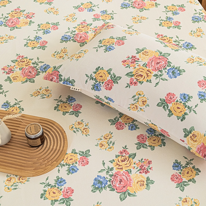 91家纺网 家纺一手货源 找家纺 芃成家纺 2025新款加厚老粗布床单 繁花