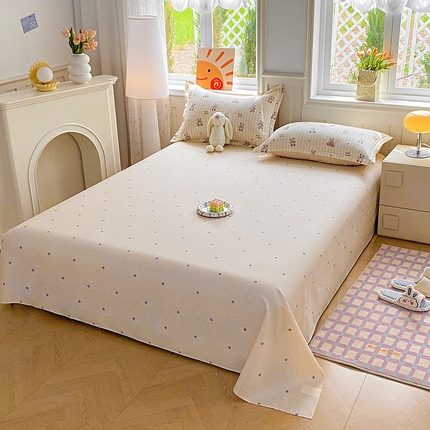 天之爱 2025新款全棉印花单床单 条纹熊