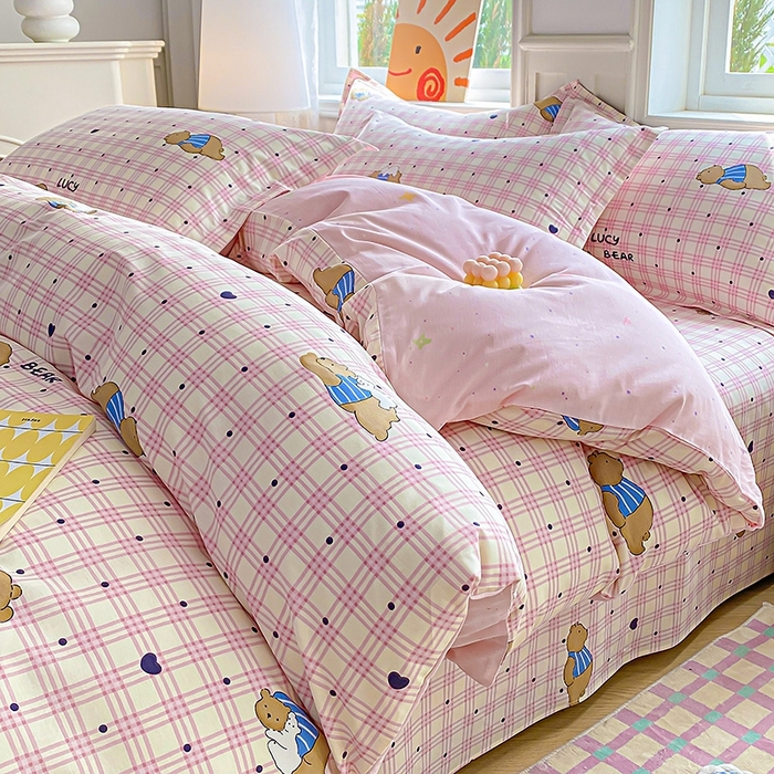 91家纺网 家纺一手货源 找家纺 天之爱 2025新款全棉印花四件套 趴趴熊