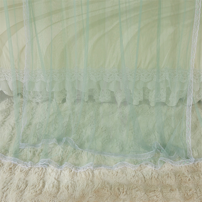 91家纺网 家纺一手货源 找家纺 迪凡保罗蚊帐 2025新款2513款双轨铝合金落地导轨蚊帐 抹茶绿