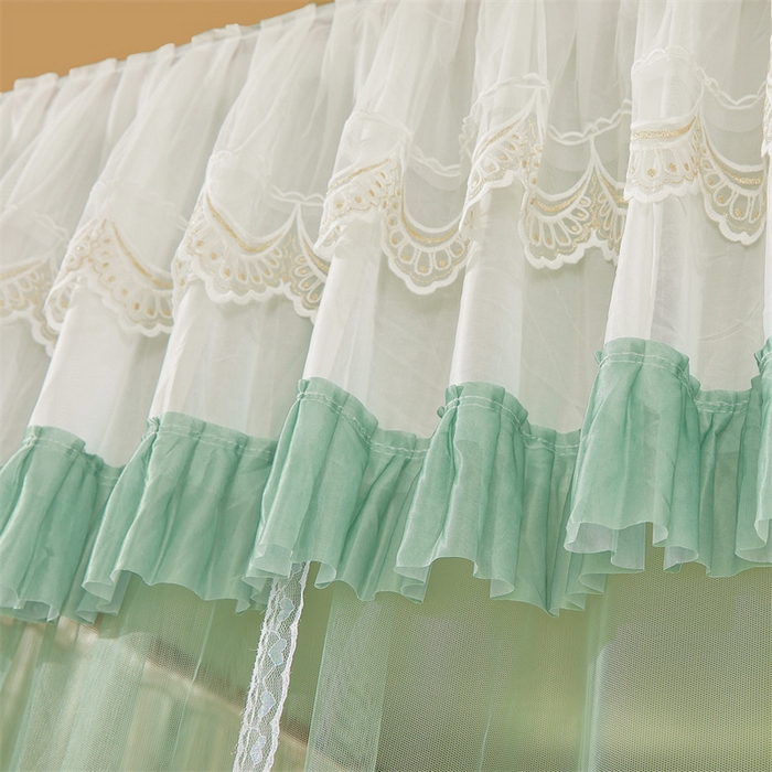 91家纺网 家纺一手货源 找家纺 迪凡保罗蚊帐 2025新款2513款双轨铝合金落地导轨蚊帐 抹茶绿