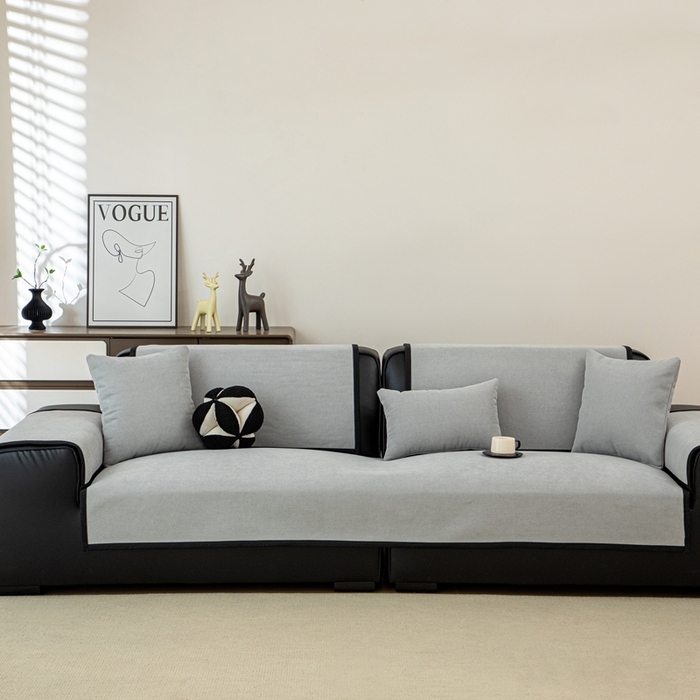 91家纺网 家纺一手货源 找家纺 沐沐家纺 2026新款沐春沙发垫 浅中灰