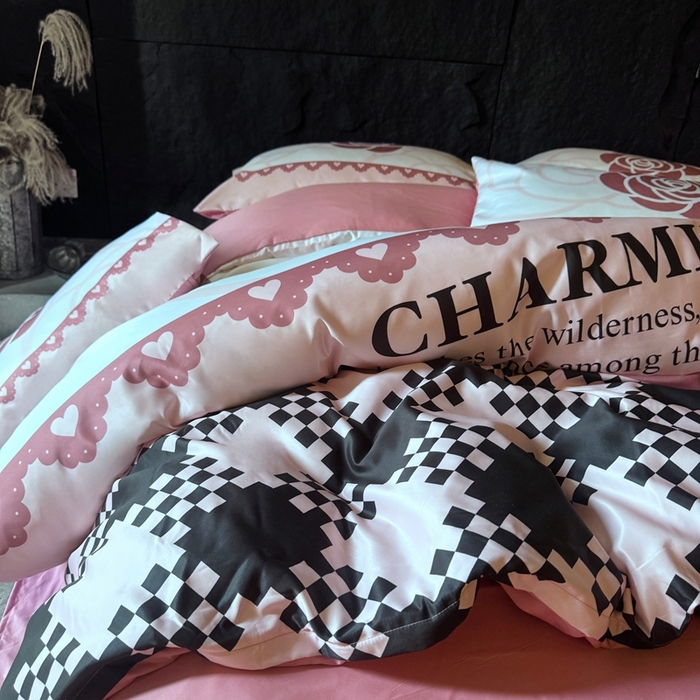 91家纺网 家纺一手货源 找家纺 丽斐纺织 2025新款冰丝四件套 香茶公主