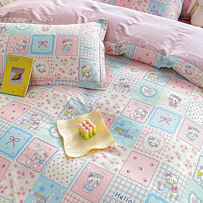 91家纺网 家纺一手货源 找家纺 天之爱 2025新款全棉印花四件套 小确幸