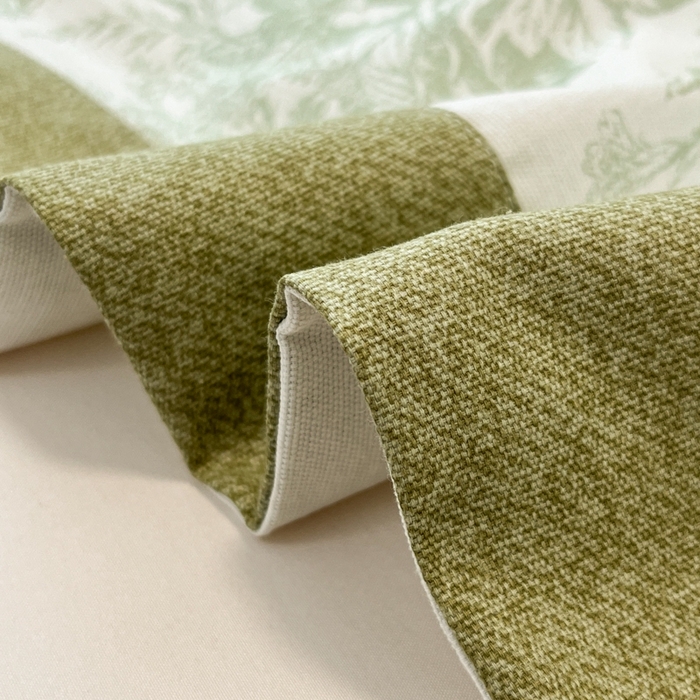 91家纺网 家纺一手货源 找家纺 宜代光年  2025新款全棉老粗布数码印花床单（拼角工艺） 绿蔓