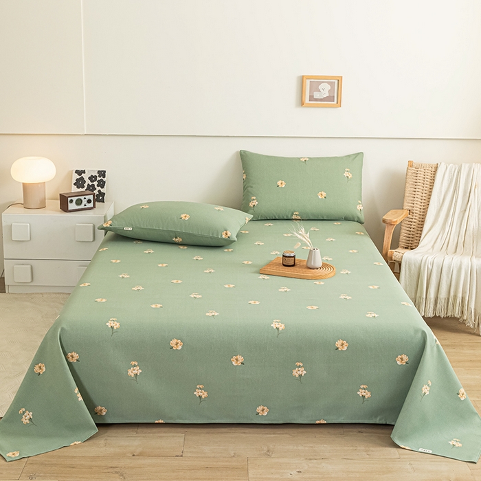 91家纺网 家纺一手货源 找家纺 芃成家纺 2025新款加厚老粗布床单 春意