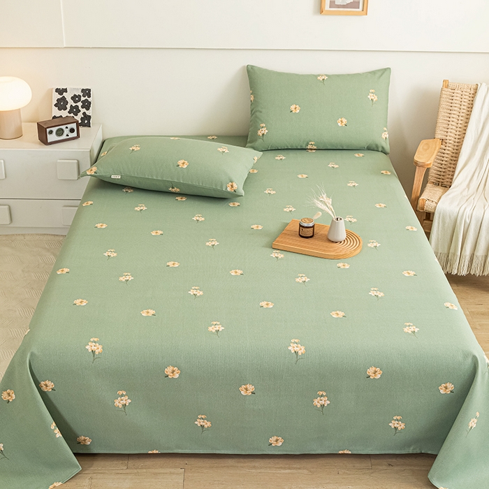 91家纺网 家纺一手货源 找家纺 芃成家纺 2025新款加厚老粗布床单 春意