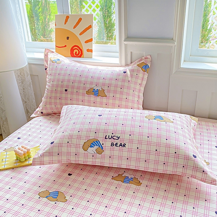 91家纺网 家纺一手货源 找家纺 天之爱 2025新款全棉印花四件套 趴趴熊