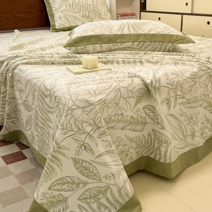 91家纺网 家纺一手货源 找家纺 宜代光年  2025新款全棉老粗布数码印花床单（拼角工艺） 叶语