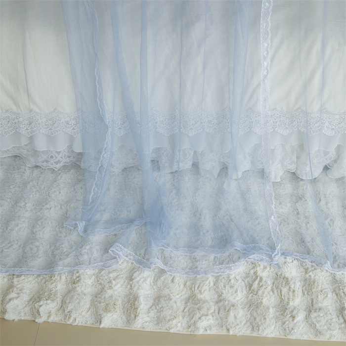 91家纺网 家纺一手货源 找家纺 迪凡保罗蚊帐 2025新款2513款双轨铝合金落地导轨蚊帐 蓝灰色