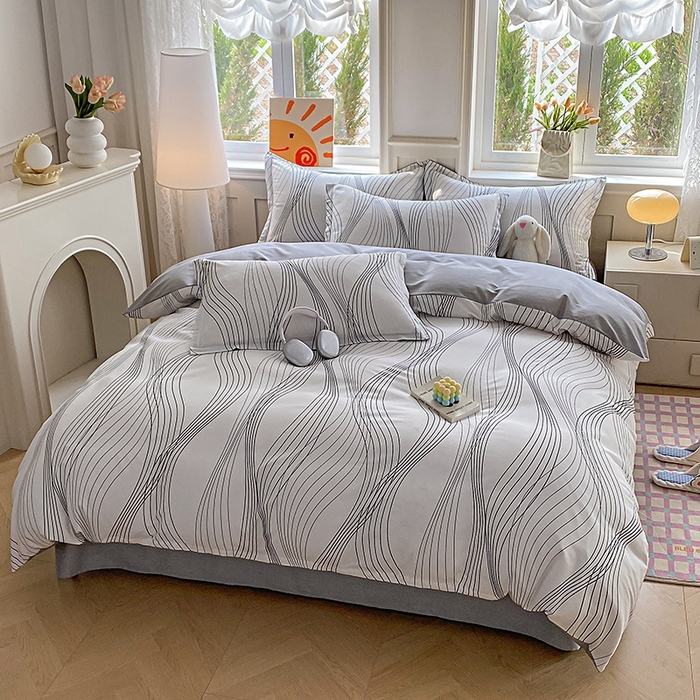 91家纺网 家纺一手货源 找家纺 天之爱 2025新款全棉印花四件套 生活旋律