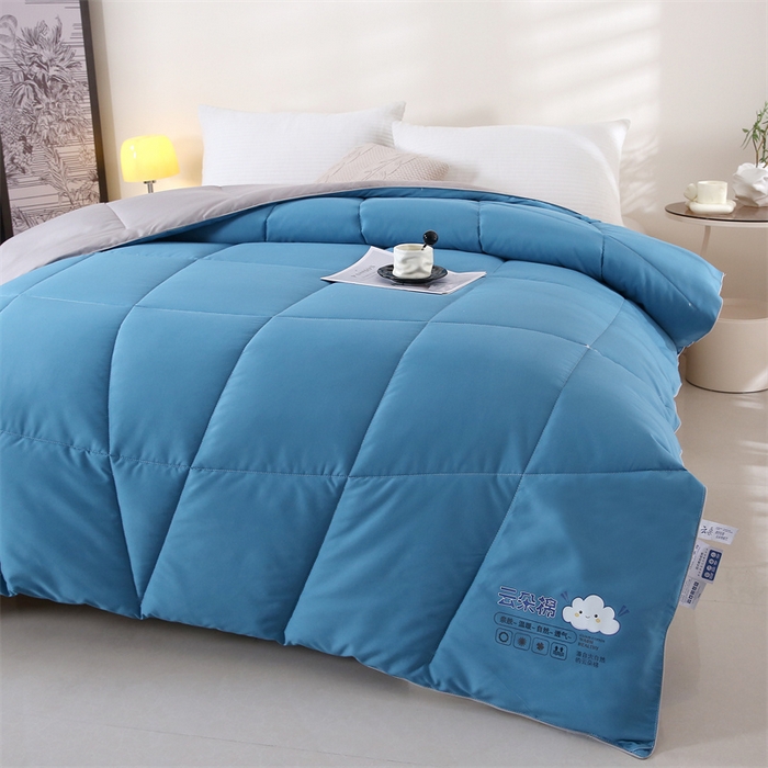 91家纺网 家纺一手货源 找家纺 好老表被业 2025新款超柔云朵被芯零压被子 云朵棉蓝灰
