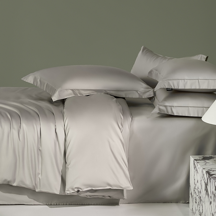 91家纺网 家纺一手货源 找家纺 禾时 2025新款轻奢A类100SPro新疆长绒棉四件套全棉纯棉高定款 琉璃灰