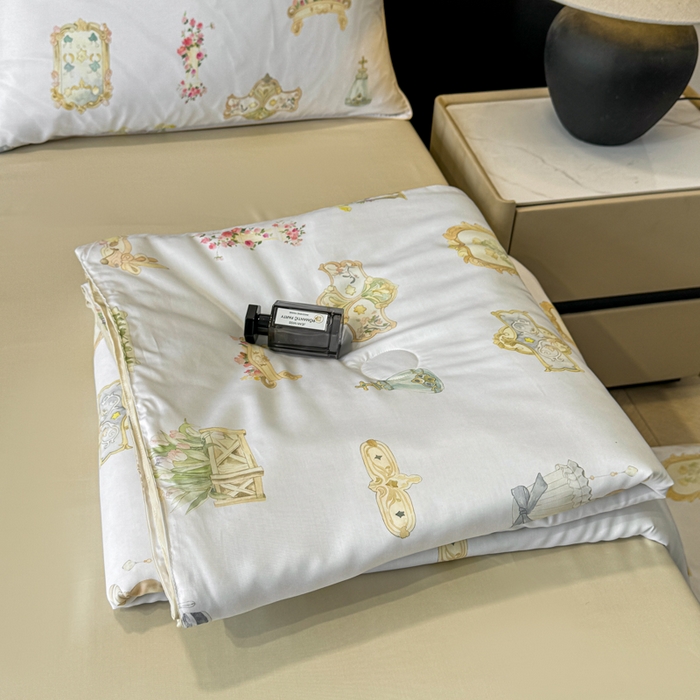 91家纺网 家纺一手货源 找家纺 芊寻家居 2025新款50支天丝数码麻绳款夏被四件套 洛丽塔米