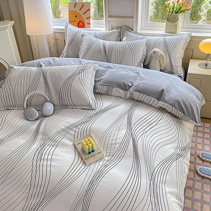 91家纺网 家纺一手货源 找家纺 天之爱 2025新款全棉印花四件套 生活旋律