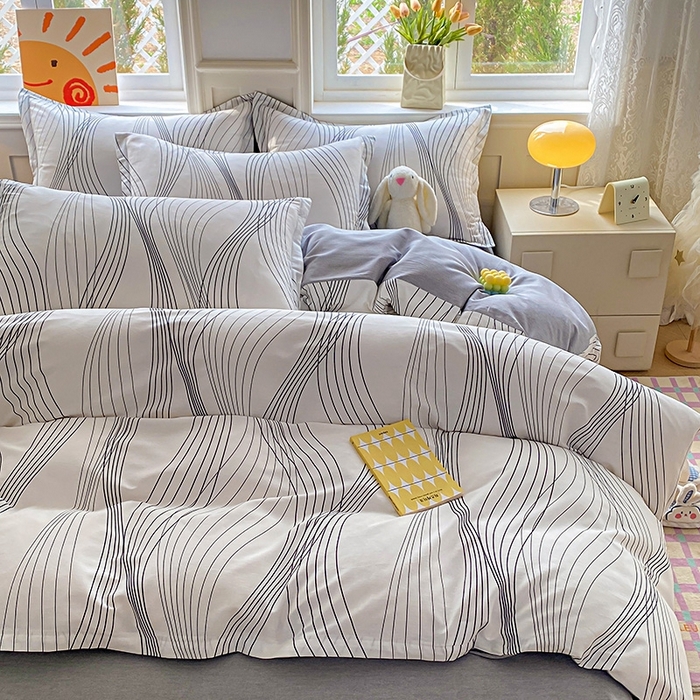 91家纺网 家纺一手货源 找家纺 天之爱 2025新款全棉印花四件套 生活旋律