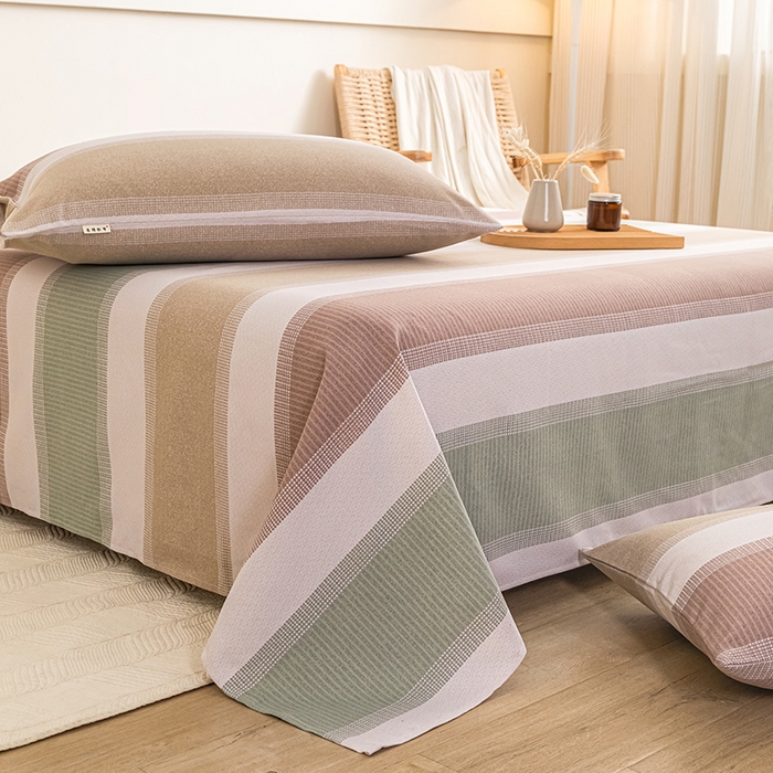 91家纺网 家纺一手货源 找家纺 芃成家纺 2025新款加厚老粗布床单 浮光