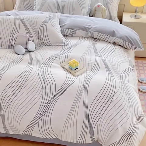 91家纺网 家纺一手货源 找家纺 天之爱 2025新款全棉印花单被套 生活旋律