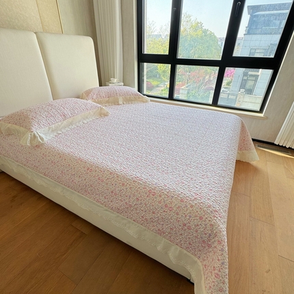 91家纺网 家纺一手货源 找家纺 （总）8+8 2025新款全棉双层纱床盖三件套