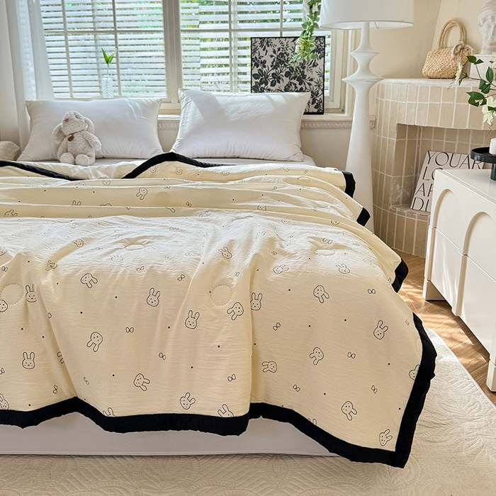 91家纺网 家纺一手货源 找家纺 九诺家纺 2025新款轻奢赫本夏被夏凉被 赫本-兔