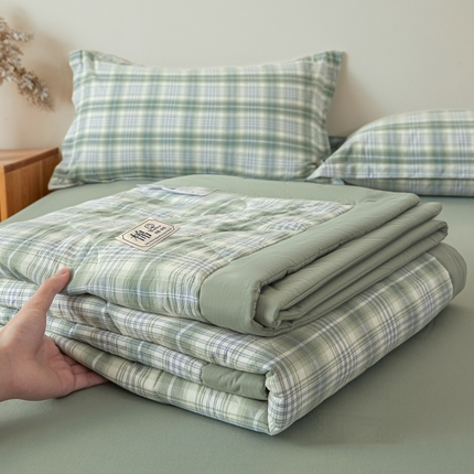 2025新款A类色织新疆棉抗菌夏被棉花被 格雅 绿