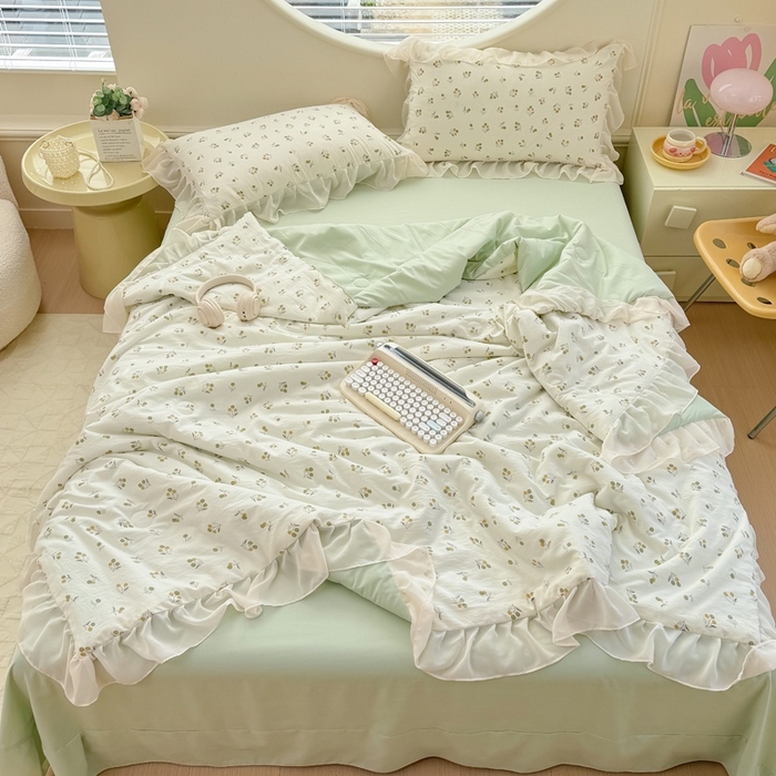 91家纺网 家纺一手货源 找家纺 橘子家 2025新款云纱四件套 寻觅