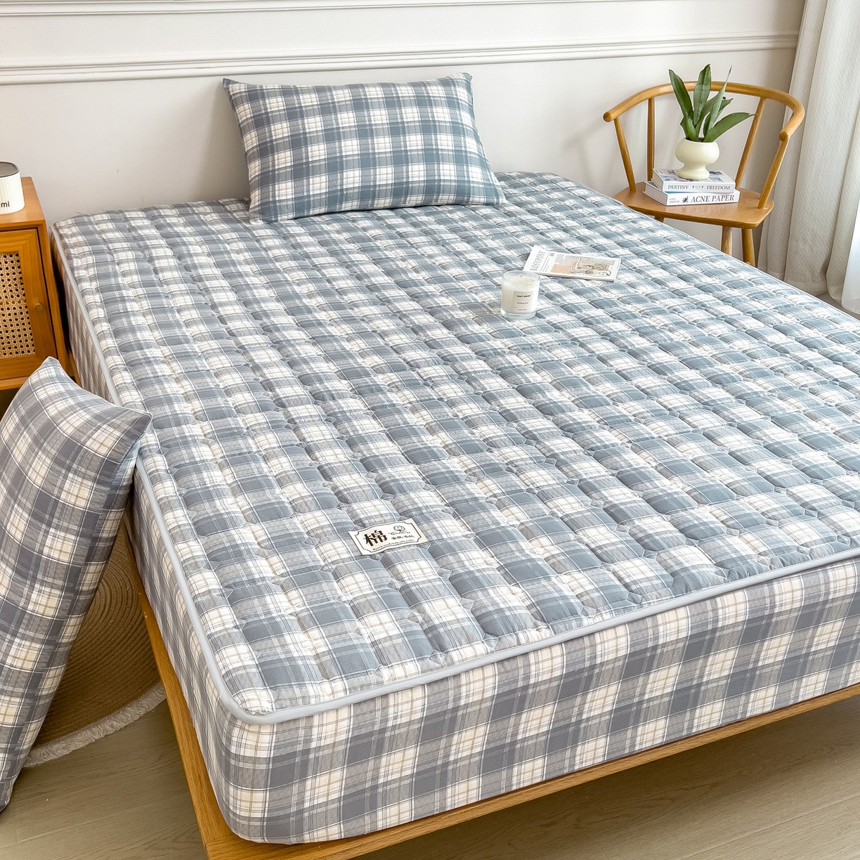 91家纺网 家纺一手货源 找家纺 （总）蕾诺家纺 2025新款新疆棉花夹棉床垫床笠保护套