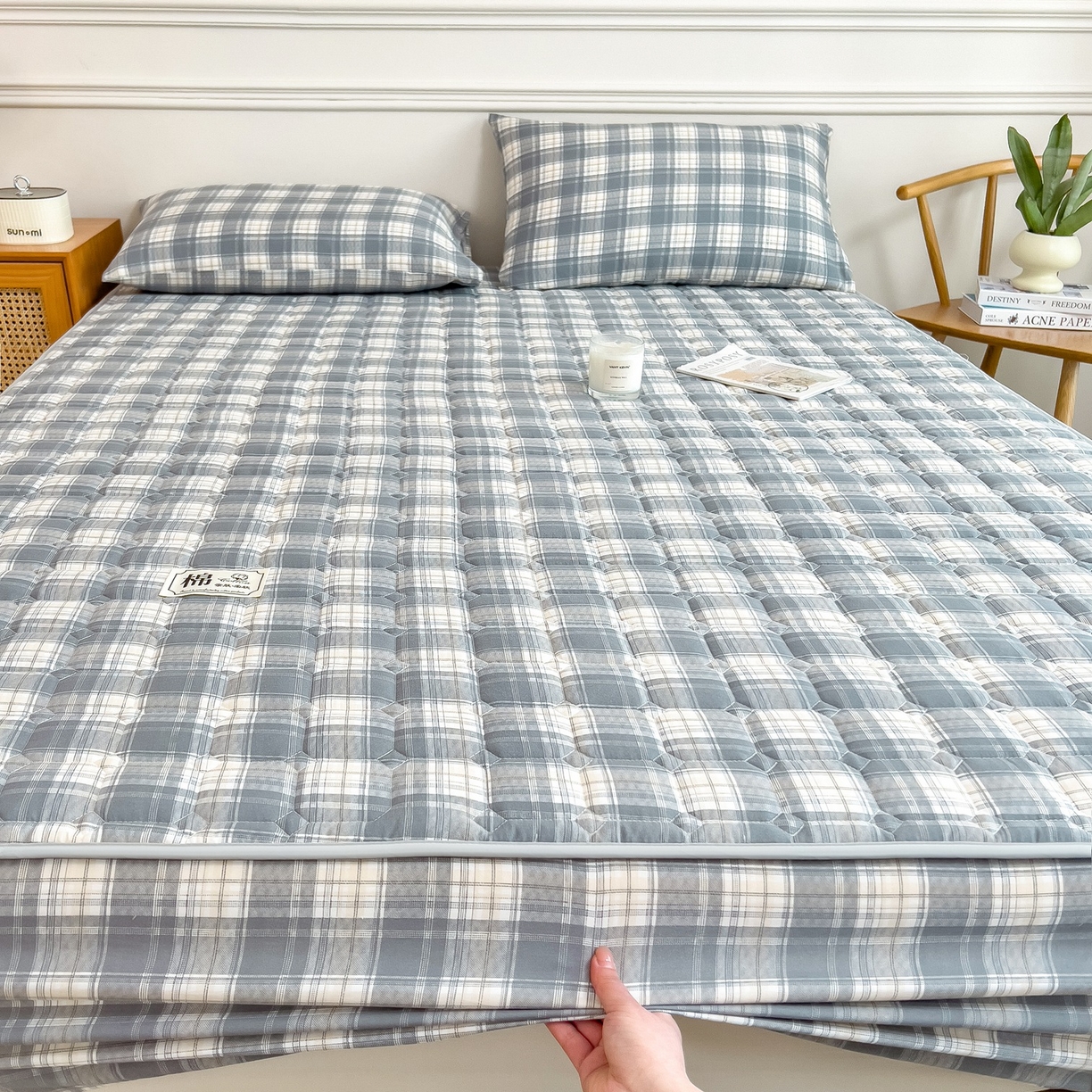 91家纺网 家纺一手货源 找家纺 （总）蕾诺家纺 2025新款新疆棉花夹棉床垫床笠保护套