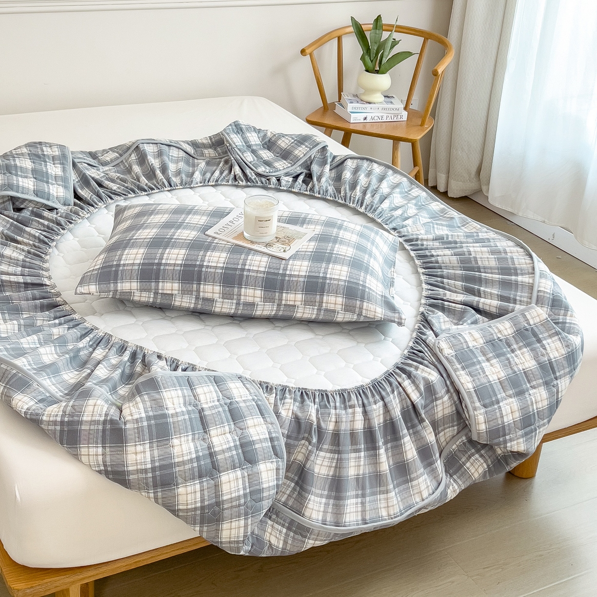 91家纺网 家纺一手货源 找家纺 （总）蕾诺家纺 2025新款新疆棉花夹棉床垫床笠保护套