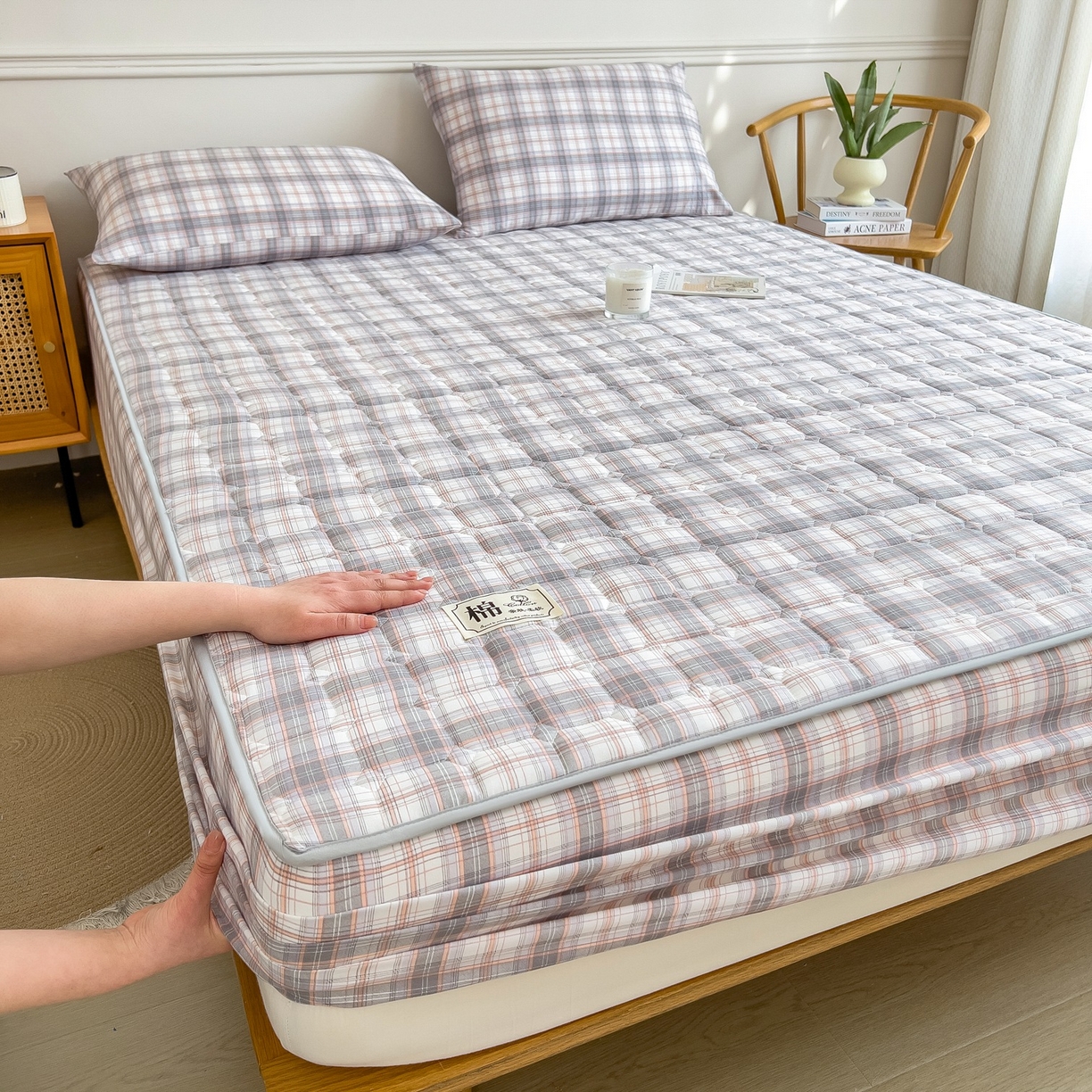 91家纺网 家纺一手货源 找家纺 （总）蕾诺家纺 2025新款新疆棉花夹棉床垫床笠保护套