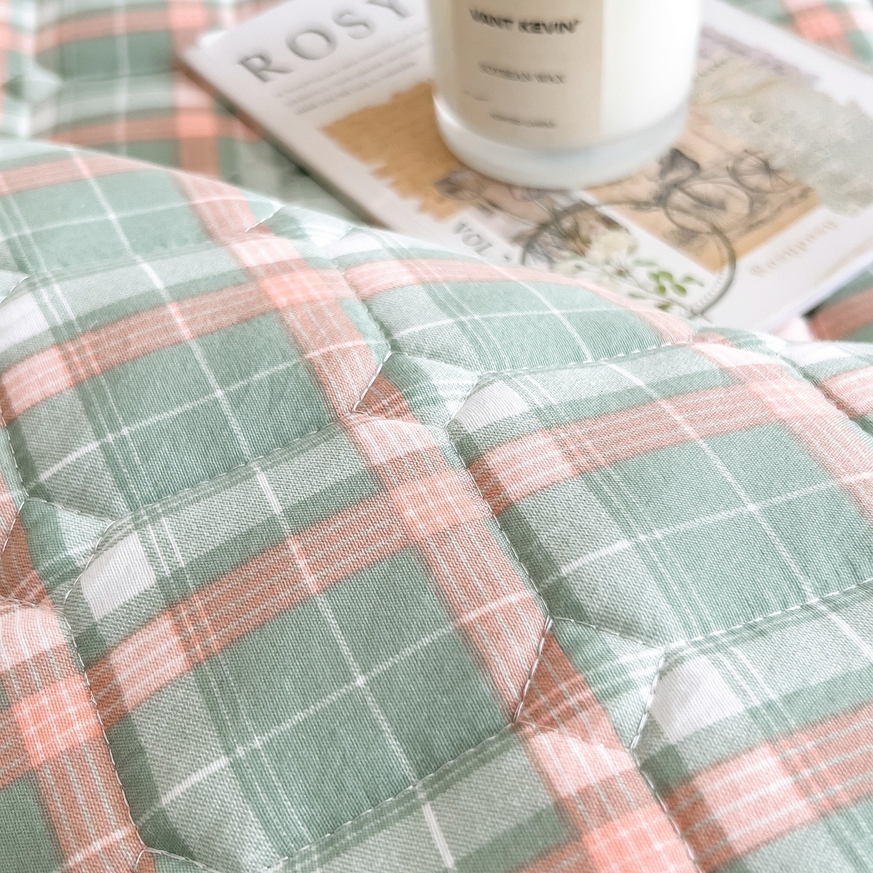 91家纺网 家纺一手货源 找家纺 蕾诺家纺 2025新款新疆棉花夹棉床垫床笠保护套 橘绿条