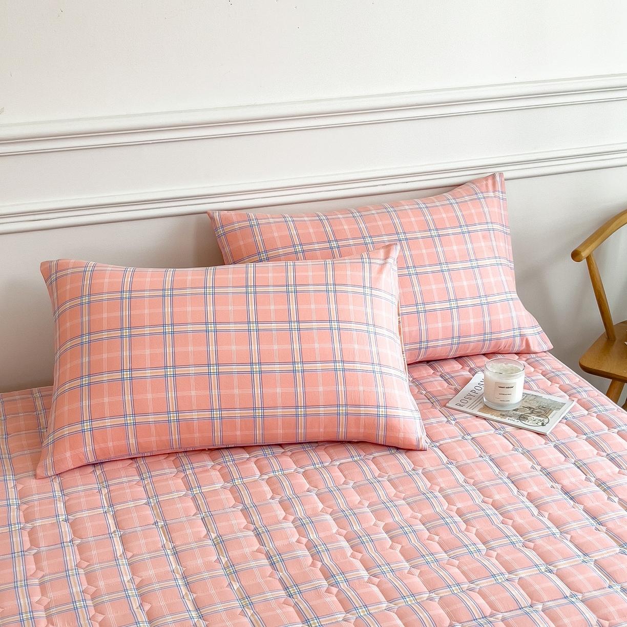 91家纺网 家纺一手货源 找家纺 蕾诺家纺 2025新款新疆棉花夹棉床垫床笠保护套 威尼斯粉