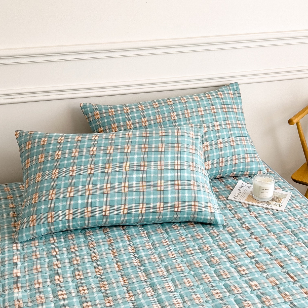 91家纺网 家纺一手货源 找家纺 蕾诺家纺 2025新款新疆棉花夹棉床垫床笠保护套 威尼斯绿