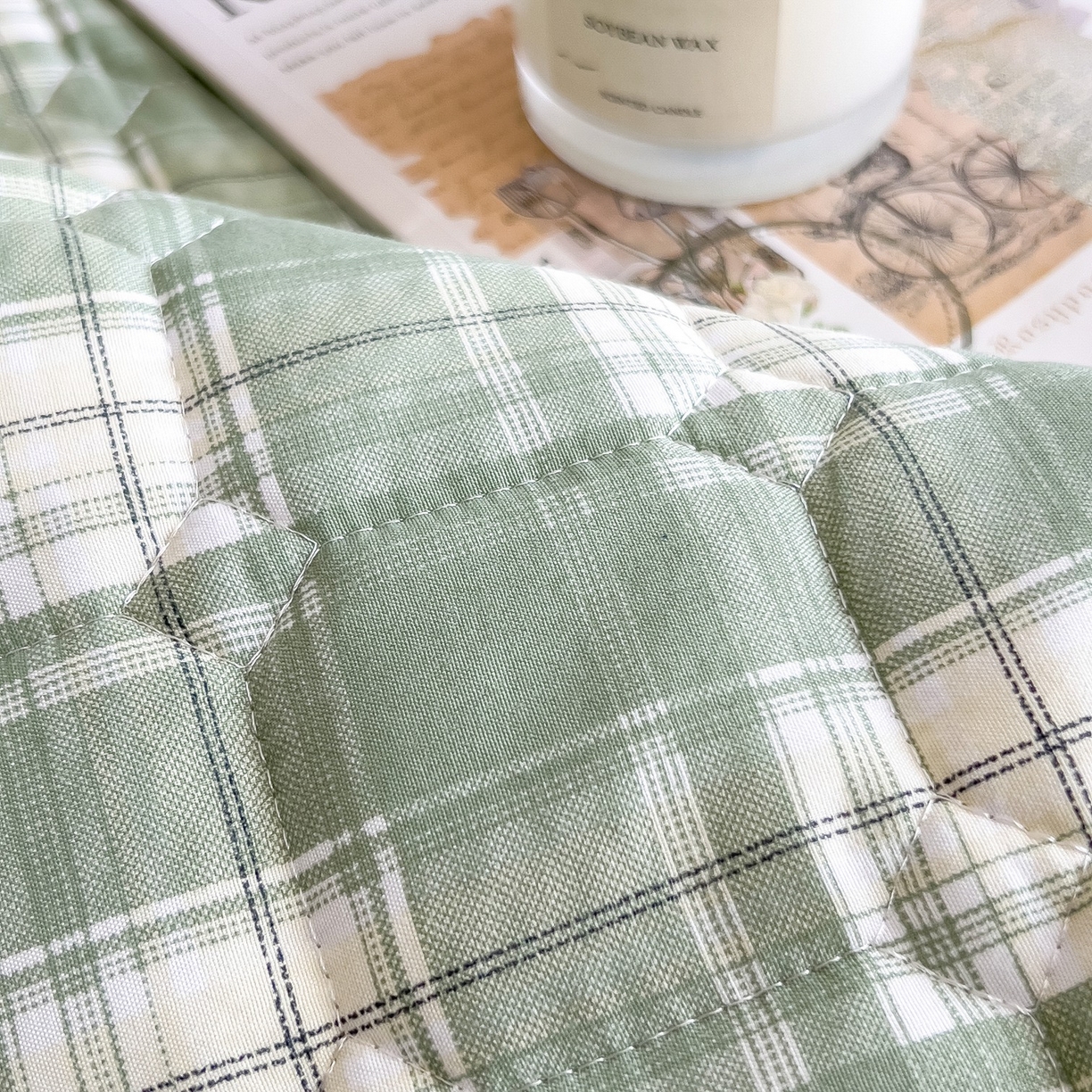 91家纺网 家纺一手货源 找家纺 蕾诺家纺 2025新款新疆棉花夹棉床垫床笠保护套 心语-绿