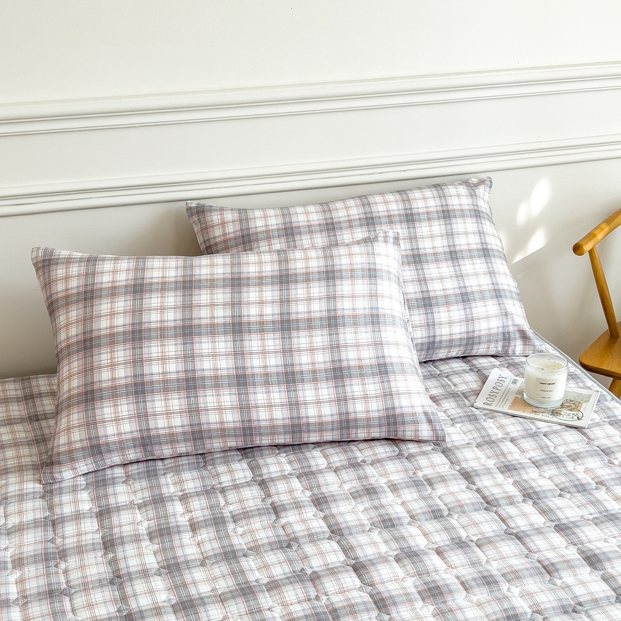 91家纺网 家纺一手货源 找家纺 蕾诺家纺 2025新款新疆棉花夹棉床垫床笠保护套 烟雨灰