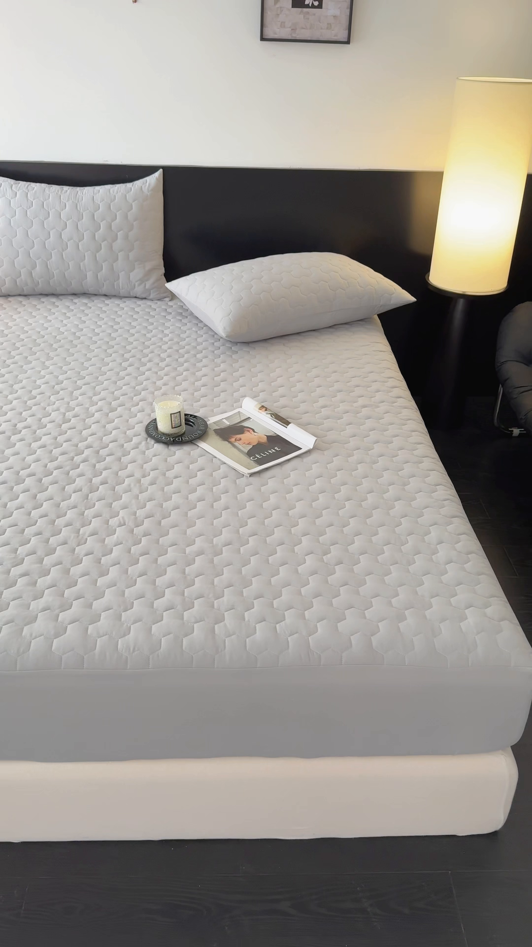 91家纺网 家纺一手货源 找家纺 十一家居 2025新款A类磨毛夹棉床笠 浅灰