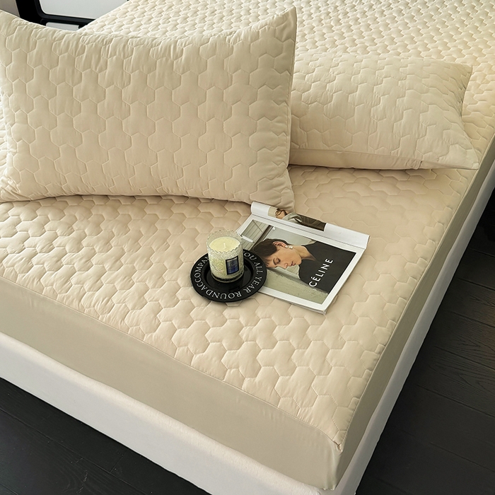 91家纺网 家纺一手货源 找家纺 十一家居 2025新款A类磨毛夹棉床笠 卡其