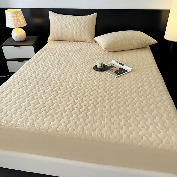 91家纺网 家纺一手货源 找家纺 十一家居 2025新款A类磨毛夹棉床笠 卡其