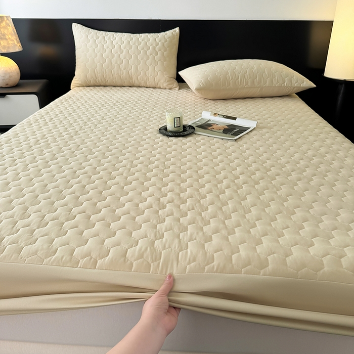 91家纺网 家纺一手货源 找家纺 十一家居 2025新款A类磨毛夹棉床笠 卡其