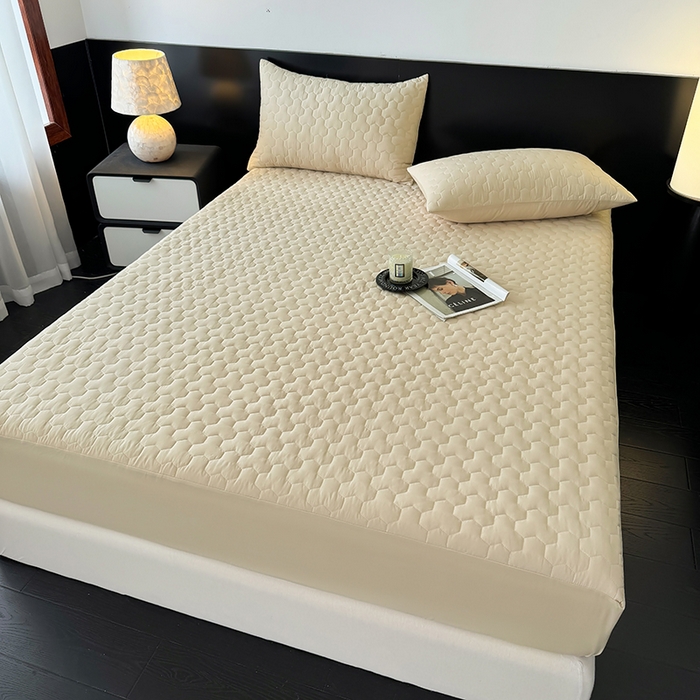 91家纺网 家纺一手货源 找家纺 十一家居 2025新款A类磨毛夹棉床笠 卡其