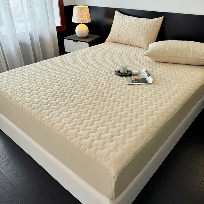 91家纺网 家纺一手货源 找家纺 十一家居 2025新款A类磨毛夹棉床笠 卡其