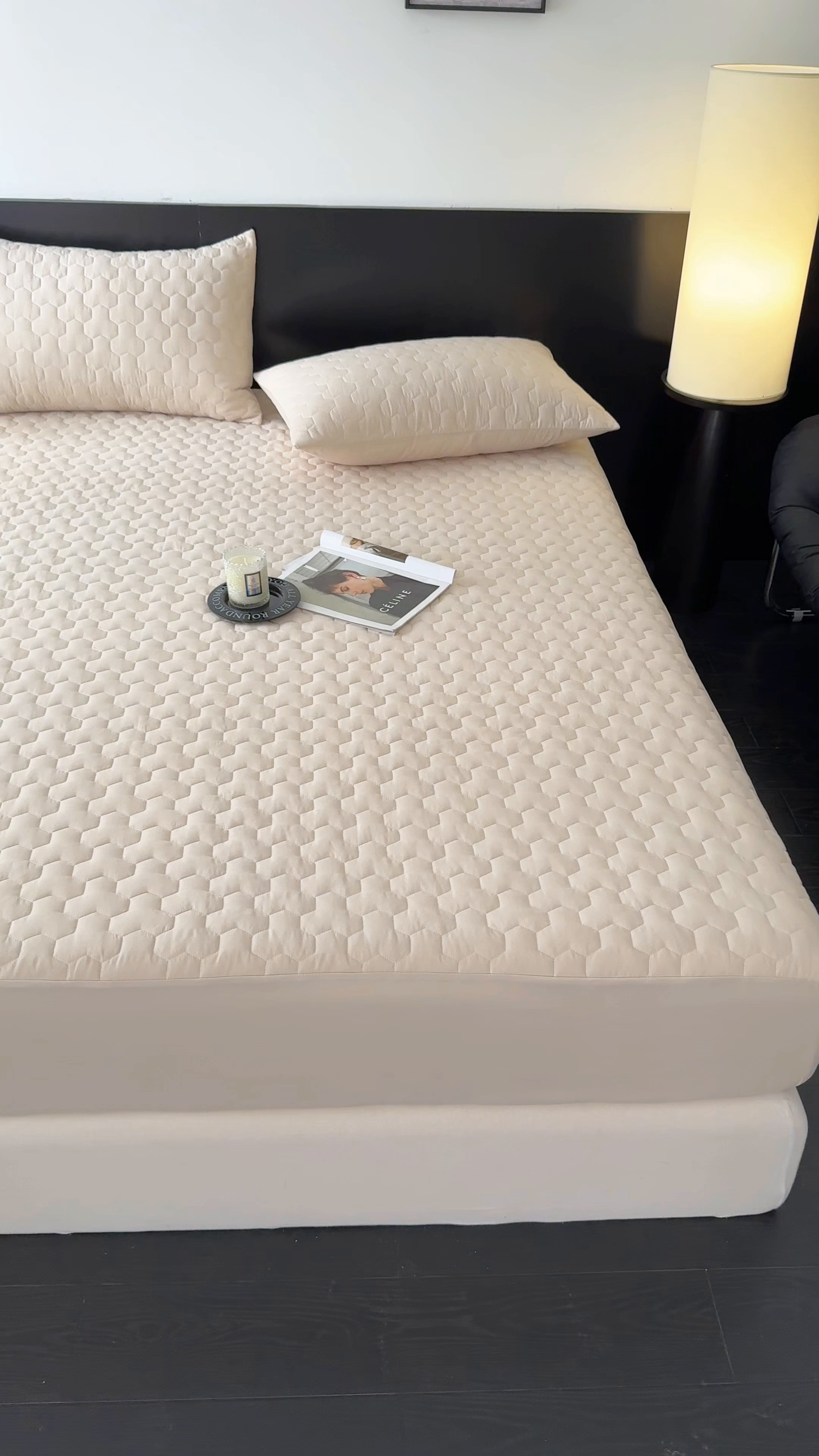 91家纺网 家纺一手货源 找家纺 十一家居 2025新款A类磨毛夹棉床笠 卡其