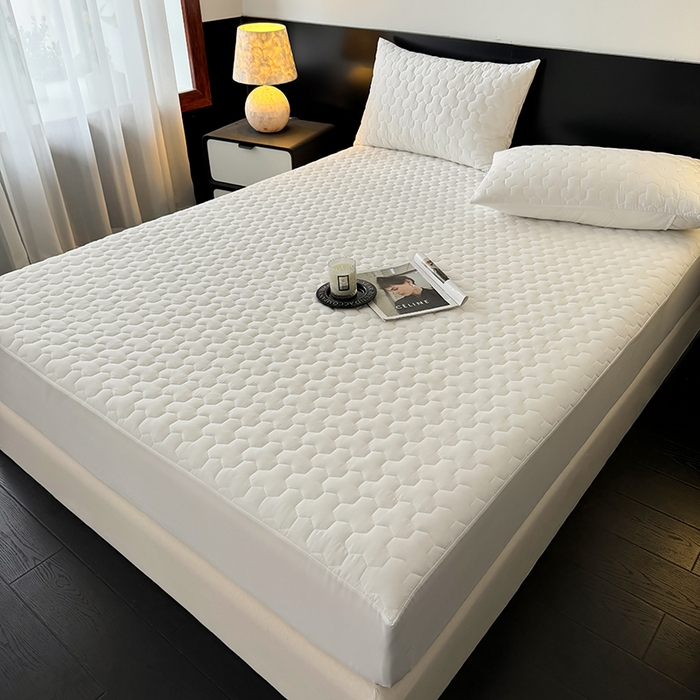 91家纺网 家纺一手货源 找家纺 十一家居 2025新款A类磨毛夹棉床笠 本白