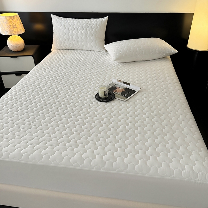 91家纺网 家纺一手货源 找家纺 十一家居 2025新款A类磨毛夹棉床笠 本白