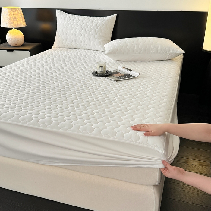 91家纺网 家纺一手货源 找家纺 十一家居 2025新款A类磨毛夹棉床笠 本白