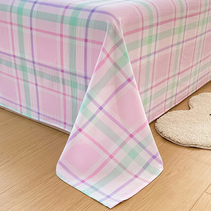 91家纺网 家纺一手货源 找家纺 雨彤家纺 2025新款A类母婴级软糯糯云朵水洗棉床单 百川-红