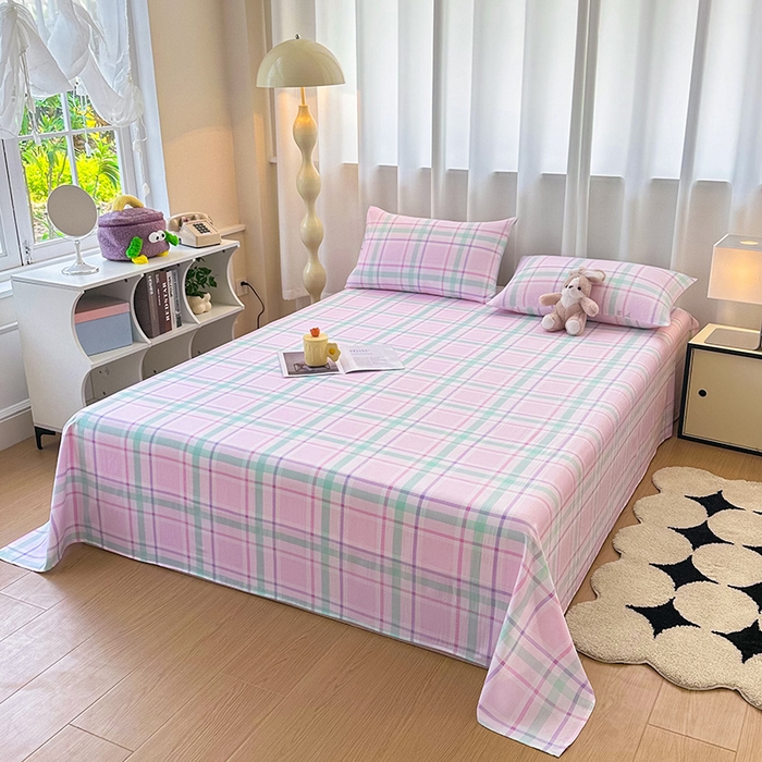 91家纺网 家纺一手货源 找家纺 雨彤家纺 2025新款A类母婴级软糯糯云朵水洗棉床单 百川-红