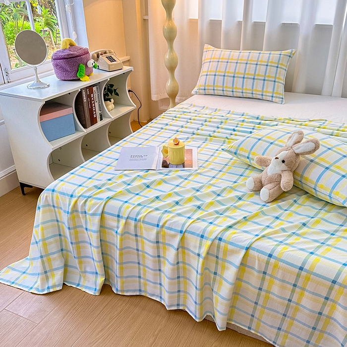 91家纺网 家纺一手货源 找家纺 雨彤家纺 2025新款A类母婴级软糯糯云朵水洗棉床单 格心生活