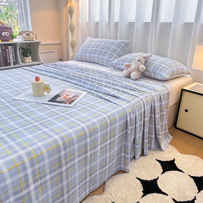 91家纺网 家纺一手货源 找家纺 雨彤家纺 2025新款A类母婴级软糯糯云朵水洗棉床单 芙兰仕