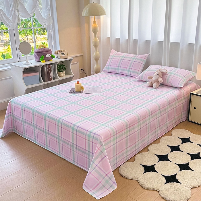 91家纺网 家纺一手货源 找家纺 雨彤家纺 2025新款A类母婴级软糯糯云朵水洗棉床单 百川-红